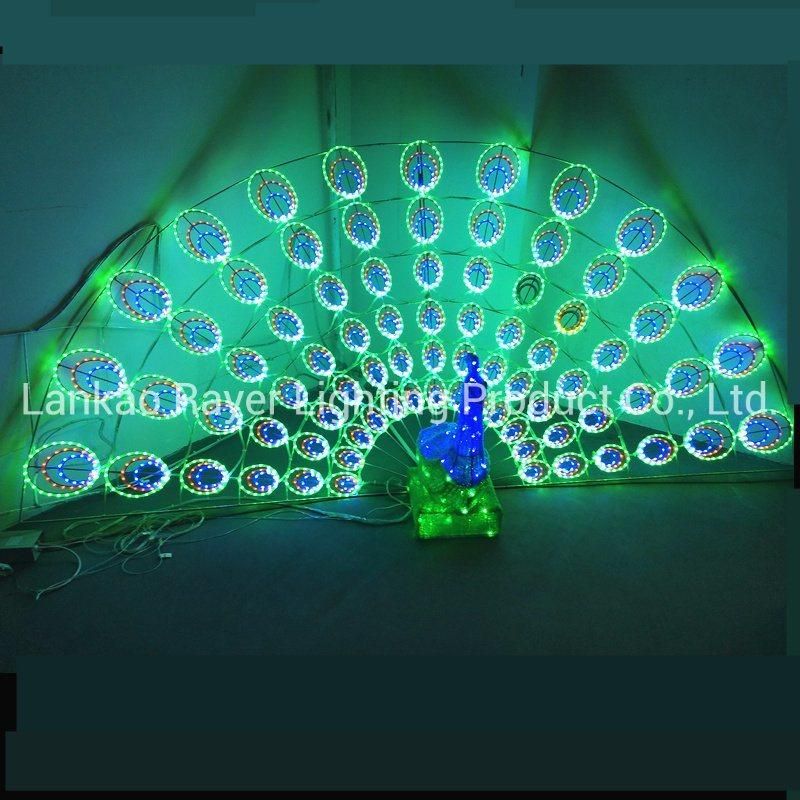 Cutsomized LED Animal Motif Peacock Flashing Rope Lights Christmas Decorations