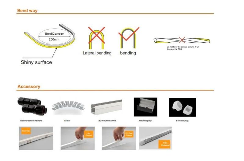 Waterproof IP65 Flexible Neon LED Strips 2835 120LEDs 24V LED Neon Strips Cuttable for Outdoor Decoration