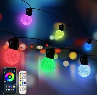 S14 G40 Smart LED String Light Ball, RGB 16 Million Colours Twinkle Lights, APP Control Crystal Ball Lights for Garden Holiday etc