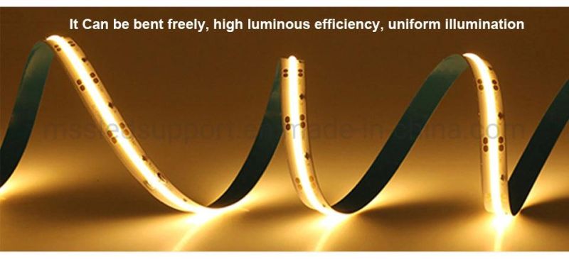 180 Degree Big View Angle High Bright COB 24V 3000K 4000K 6000K Flexible LED Strip Light