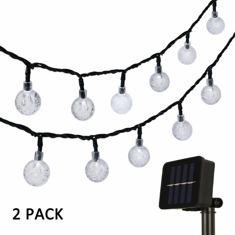 20/30/50/100/200LED 8 Mode Christmas Lights Waterproof Garden Wedding Lights Outdoor Decor Round Crystal Ball Solar Power LED String Light