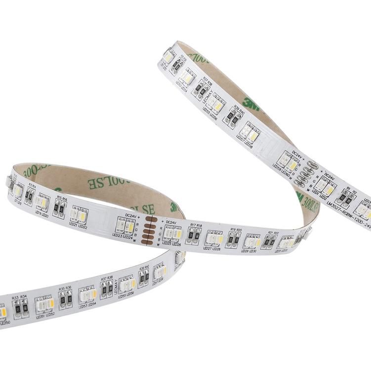 High Brightness SMD 3527 24V 120LEDs/m CCT RGB+wAdjustable LED Strip Lights with CE RoHS cetification