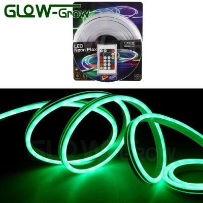 5050 48LEDs/M 24V LED Strip Light RGB Neon Rope Light with IR Remote Controller