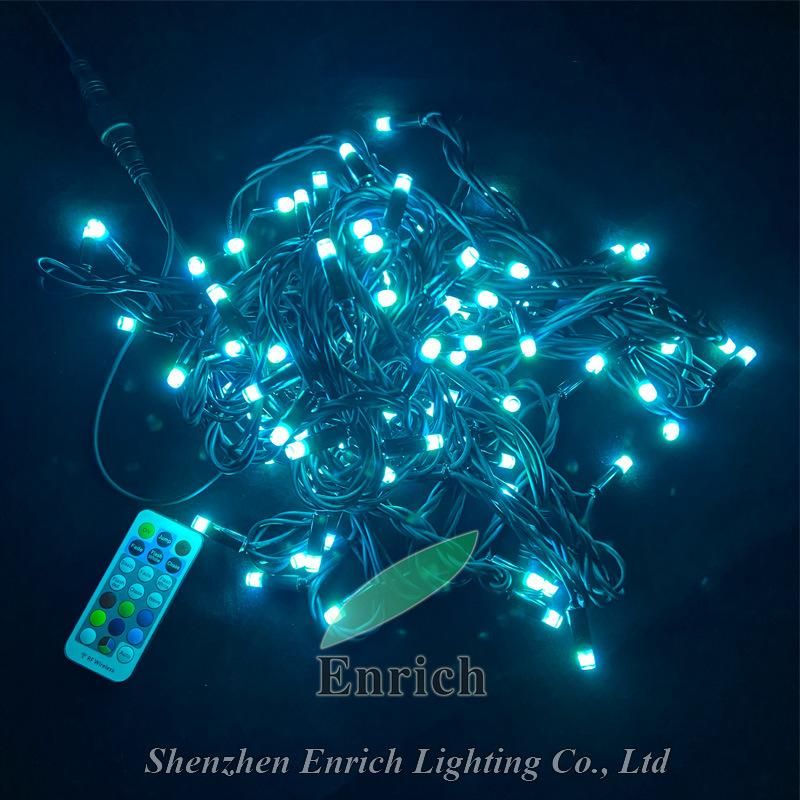 Sync RGB Colorful Linkable LED String Light with Rubber Cable for Outdoor Decoration