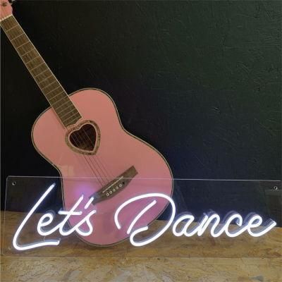 Drop Shipping No MOQ PVC Silicone Custom Light LED Sign Let&prime;s Dance Neon Bar Sign