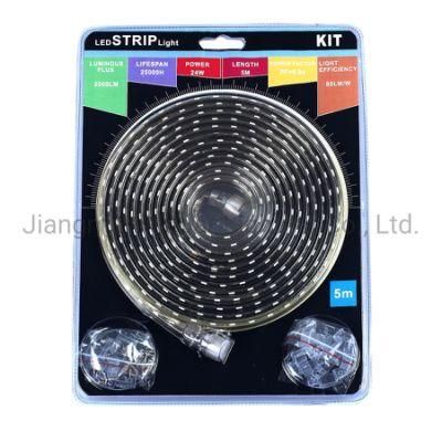 5m Kit Package Flexible Strip with Ce RoHS 230V SMD2835-120 LED Rope Light with Blister Package Supermarker Package Decorate Light