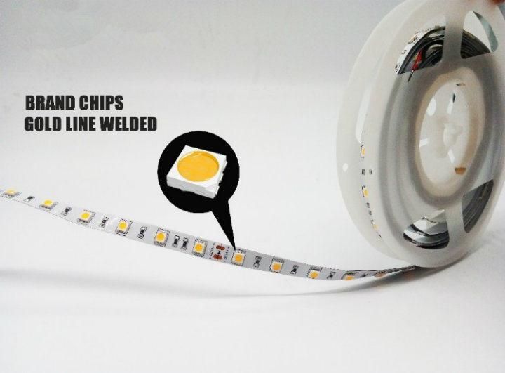 Ultra Homogeneous Warm White Non-Waterproof 5050 48LEDs/M LED Strip with Ce RoHS Certification