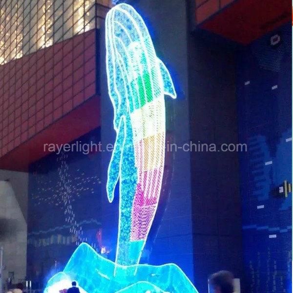 Shopping Mall Decoration Huge 2D Christmas Figure Lighting LED Animal Motif Light