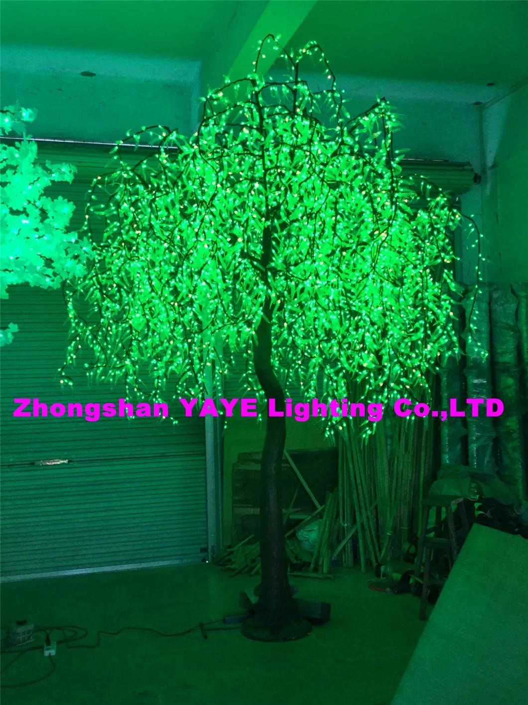 Yaye 2021 Hot Sell RGB Lighted Willow Tree Real Look Trunk LED Outdoor Indoor out Door Artificial Christmas Tree Light with CE/RoHS/ 2 Years Warranty