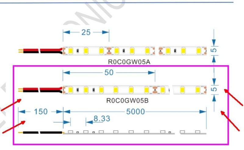 PCB5mm Narrow SMD2835 LED Ribbon Light Flexible Strip