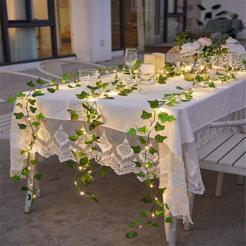 10m Solar LED Light Outdoor Garland Curtain IVY Fairy Lights