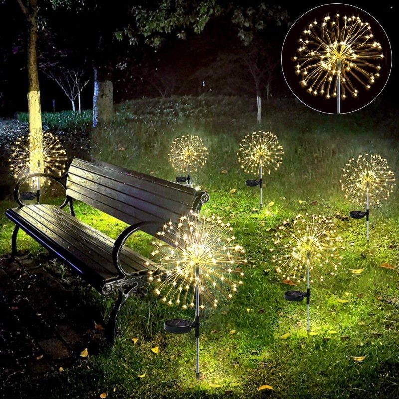 LED Solar Fireworks Lights Outdoor Lighting String Christmas Lights for Landscape Garden