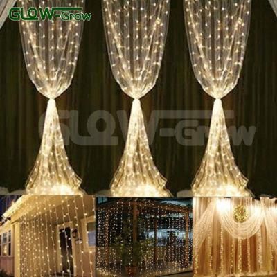 IP65 Waterproof 230V/110V Warm White Christmas LED Curtain Light for Festoon Holiday Xmas Decoration