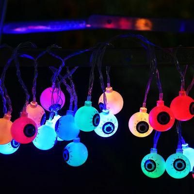 LED Colorful Halloween Eyeball String Lights Flash Halloween String Lights