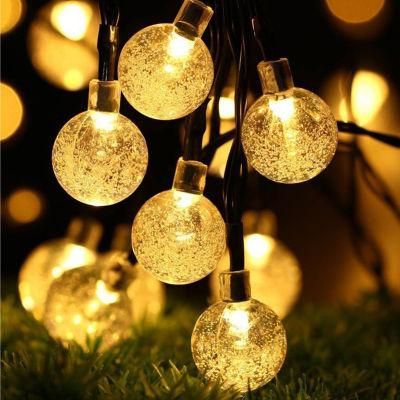 50 LED Solar String Lights Outdoor Crystal Fairy Light