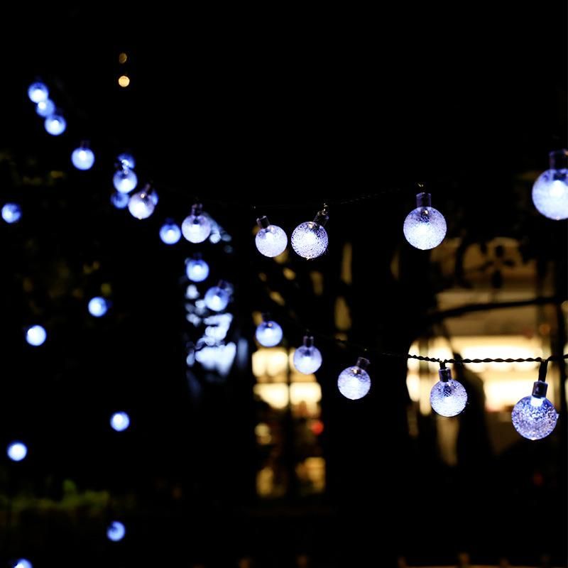 20/50LEDs Crystal Ball Lamps Outdoor Garden Solar Christmas Decoration LED Light