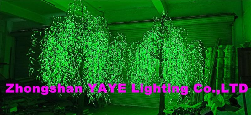 Yaye 18 Hot Sell 4608LEDs 2.5m Diameter 3m Height LED Lighted RGB Willow Tree with CE/RoHS