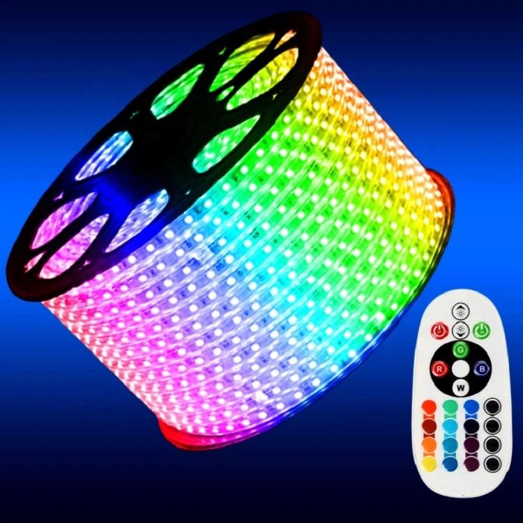 LED RGB Strip Light Christmas Light High Lumen Waterproof AC110V/220V Commercial Lighting Roll SMD 5050 Flexible LED Strip Light