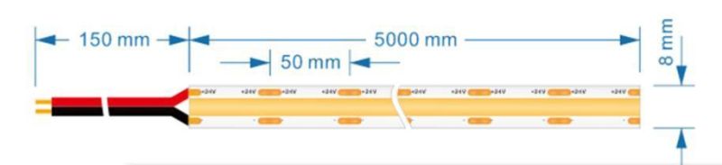 Hot Sale 480 Chips/Meter 24V DC COB Flexible LED Strips