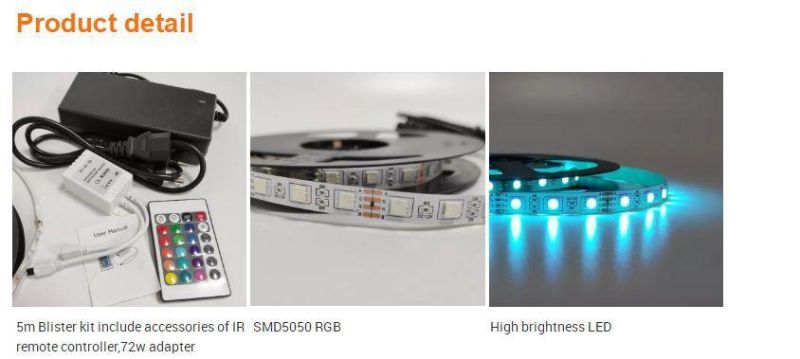 RGB LED Strip Light SMD 5050 IP20 Tape DC12V Flexible LED Light IR Remote Controller Christmas Wedding Decoration Strip Light Indoor Lighting