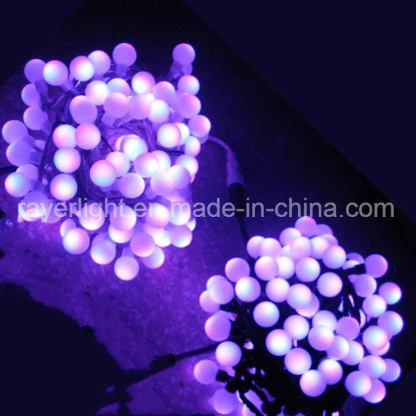 RGB Ball LED String Lights for Christmas Decoration with Synchro Flashing Effect