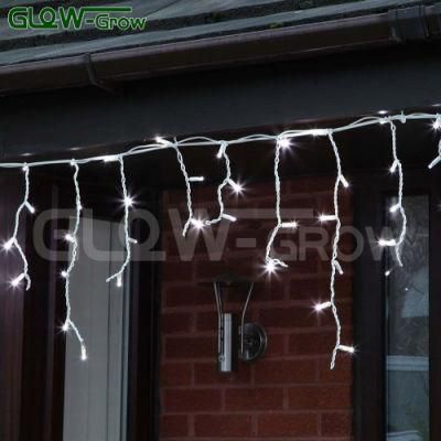 2.5m*0.7m White IP65 Waterproof LED Christmas Fairy Icicle Light String Party Decoration for Home Garden Decor