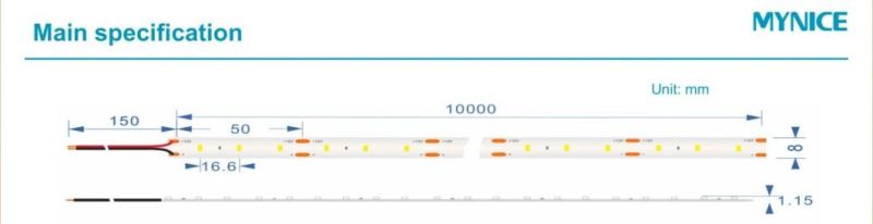 SMD2835 Good Consistency 2700K 3000K 4000K LED Tape Light Linear Flexible Strip