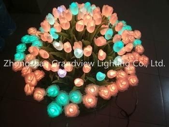 220V RGB LED Festival Outdoor Decoration Rose Flower Light