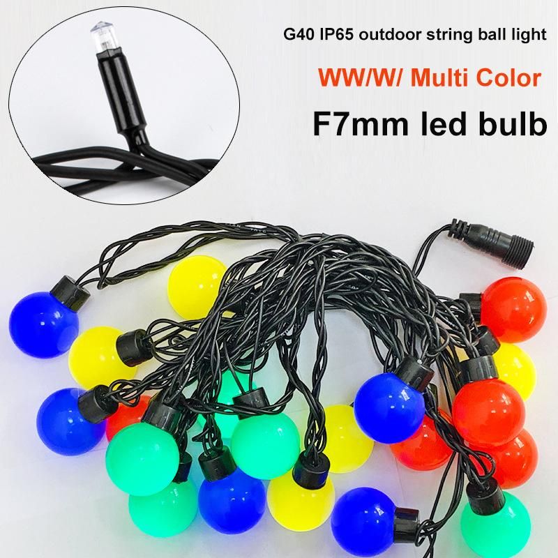 16FT G40 Outdoor Hanging 5m/20LEDs Patio String Lights Waterproof Festoon Light