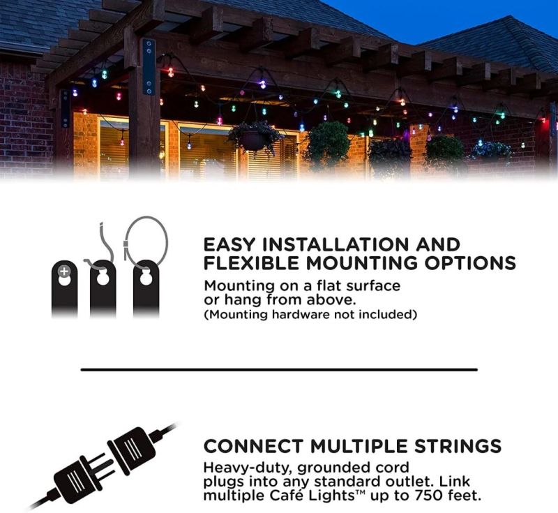 Vintage Seasons LED Warm White & Color Changing Cafe String Lights