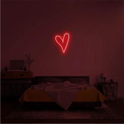 Custom Neon Light Wall Mounted Customized Script Heart LED Neon Sign Light