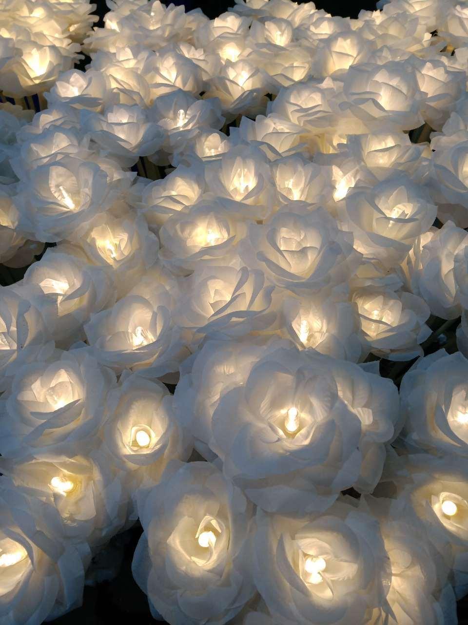 Outdoor Garden Decoration Christmas Light LED Artificial Flower Rose light