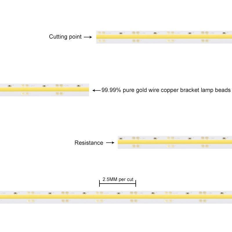 New Warm White Color Flexible COB LED Strip with Epistar Chip