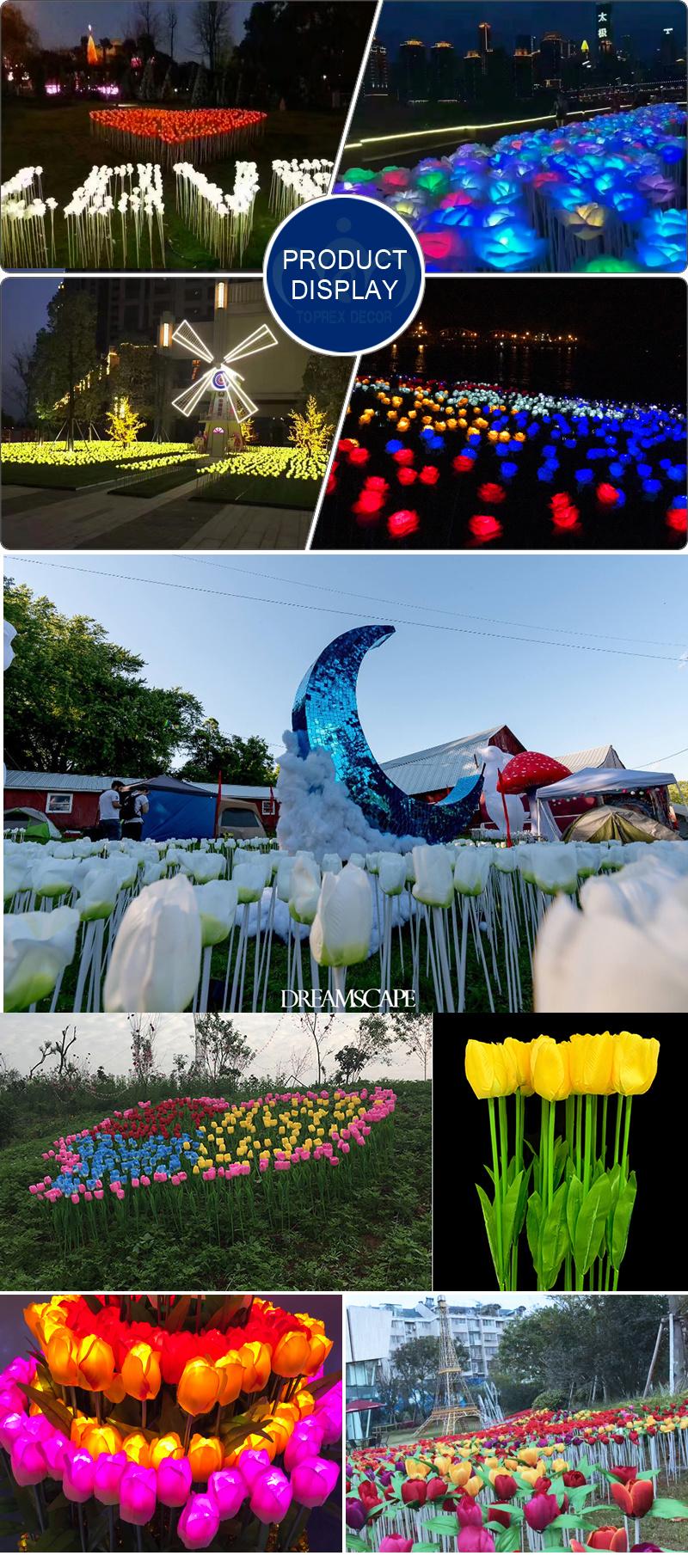 Toprex Outdoor Best Design 0.7m Wedding LED Tulip Flowers for Sale