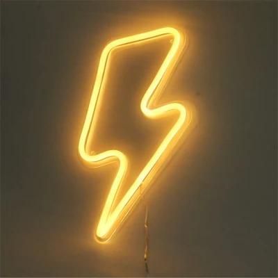 China Factory Price Quick Delivery Custom Flexible Colorful LED Lightning Bolt Neon Sign