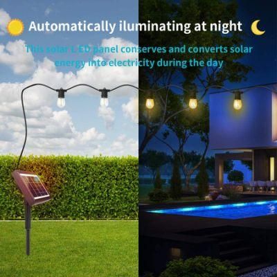 48FT Solar String Light Outdoor, USB Rechargeable Solar Outdoor Patio Lights for Backard, Porch, Garden, Pool