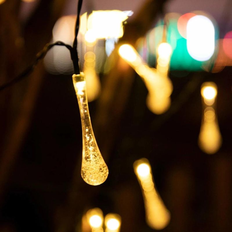 Waterproof Outdoor Solar String Lights Water Drop Solar Powered Lights