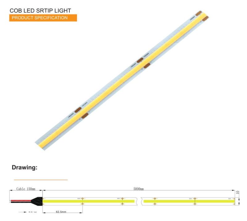 Light COB High Density Length LED Flexible COB Strip Light Bar