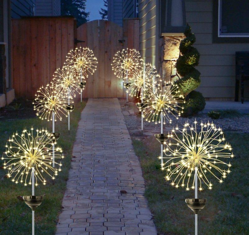 LED Solar Fireworks Lights Outdoor Lighting String Christmas Lights for Landscape Garden