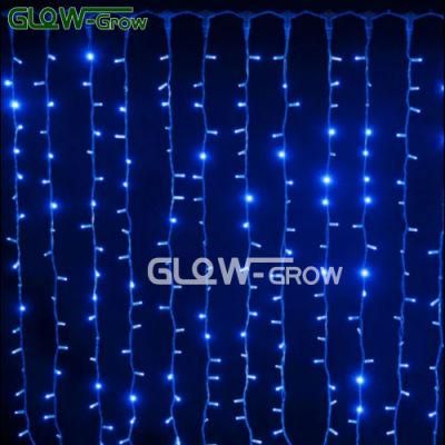 PVC Wire Blue Christmas LED String Light Curtain for Wedding Home Holiday Decoration