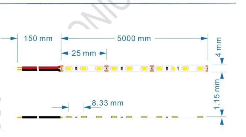 PCB4mm Narrow SMD2835 LED Ribbon Light Flexible Strip