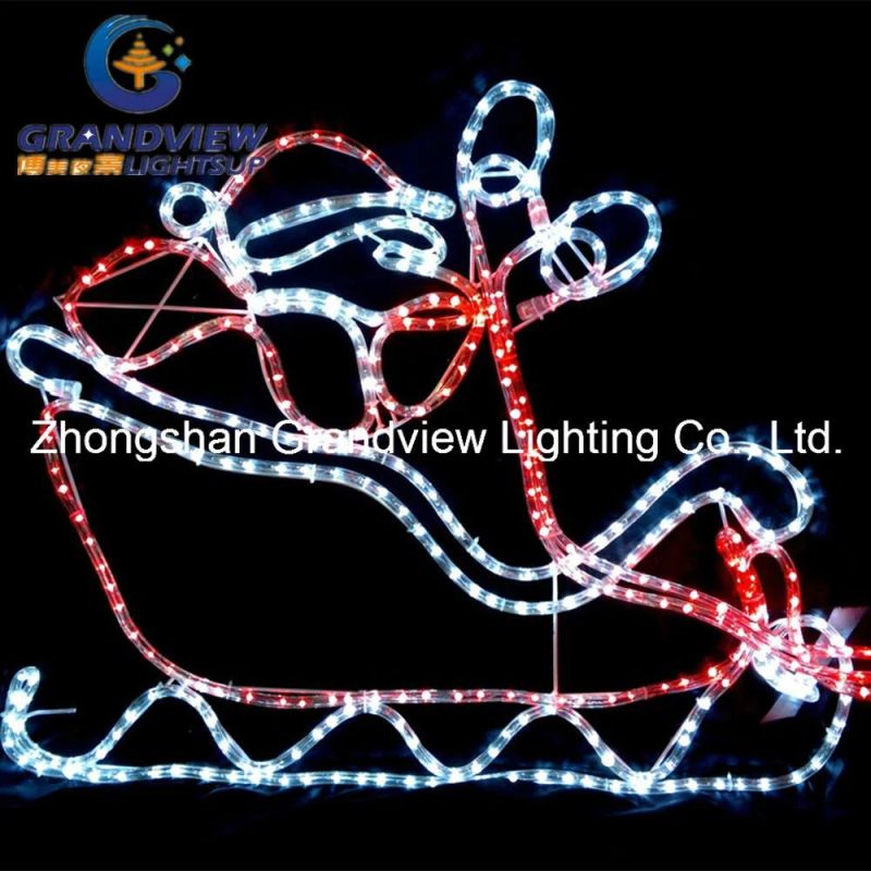 560cm LED Santa Riding 4 Reindeer Sleigh Christmas Motif Rope Lights