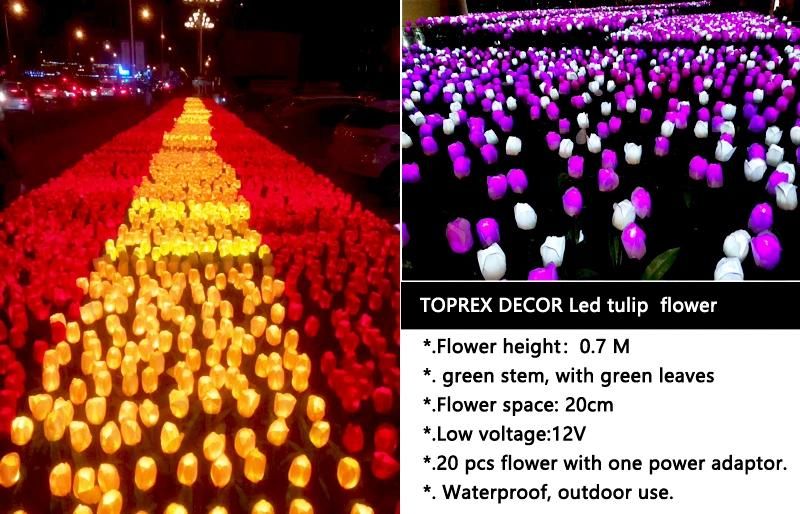 Wedding Hochzeit Decoration RGB Color Changing Connectable LED Tulip