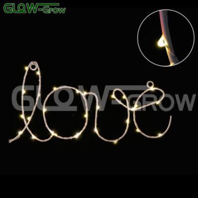 12&prime; &prime; 30L Hanging Christmas Steel Love Letter Motif Light LED Fairy String Light for Home Holiday Garden Party Event Decoration