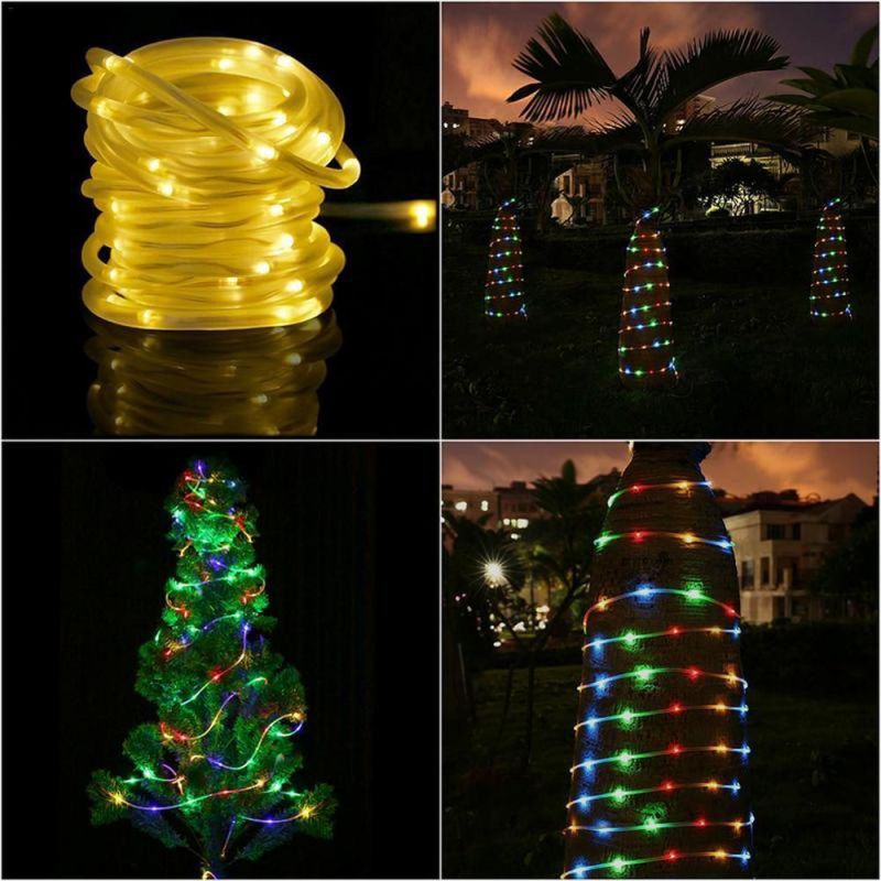 100 LEDs Solar Rope Tube String Light