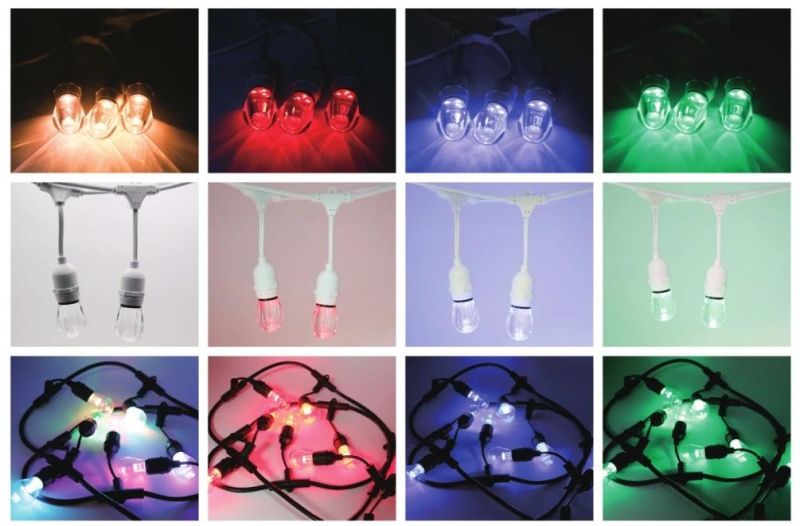 LED String Lighting Strands with S14 Bulb String Lights Colour Changed