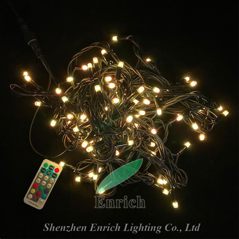 Sync RGB Colorful Linkable LED String Light with Rubber Cable for Outdoor Decoration