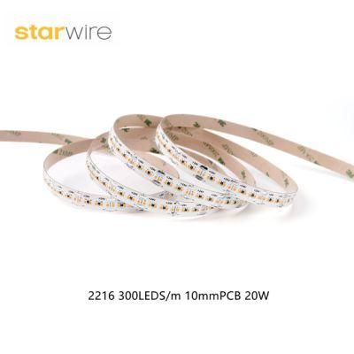 High Density 2216 LED Strip 300LEDs/M 10mm 20W Indoor Lighting