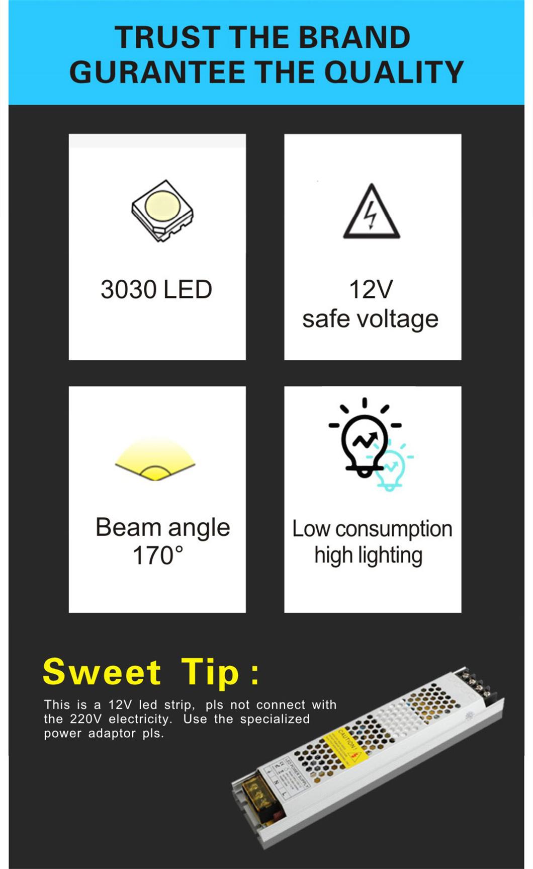 12V Dual Resistor LED Strip with Customizable Color Temperature