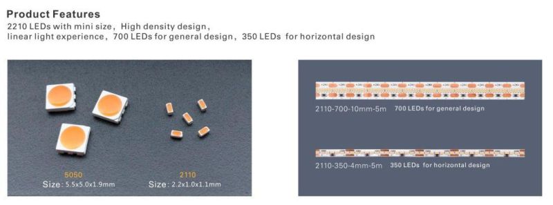 Super Thin SMD 2110 LED Strips with Mini PCB